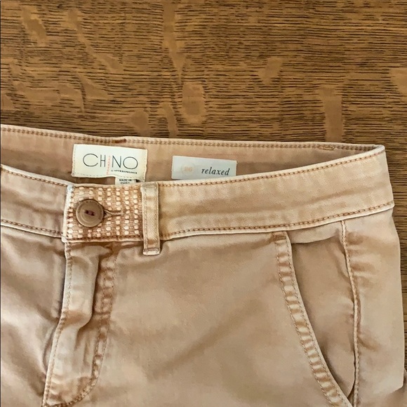 Chino x Anthropologie relaxed flat front tan shorts - Picture 5 of 7